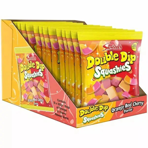 Swizzels Double Dip Squashies Orange & Cherry Flavour 120 g