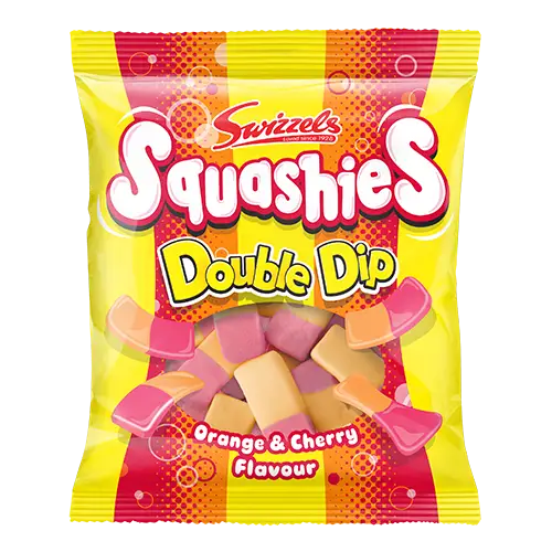 Swizzels Double Dip Squashies Orange & Cherry Flavour 120 g