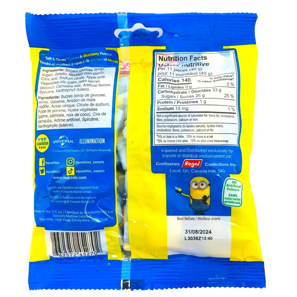 Swizzels Squashies Minions - case 140g bags 10 count - candy