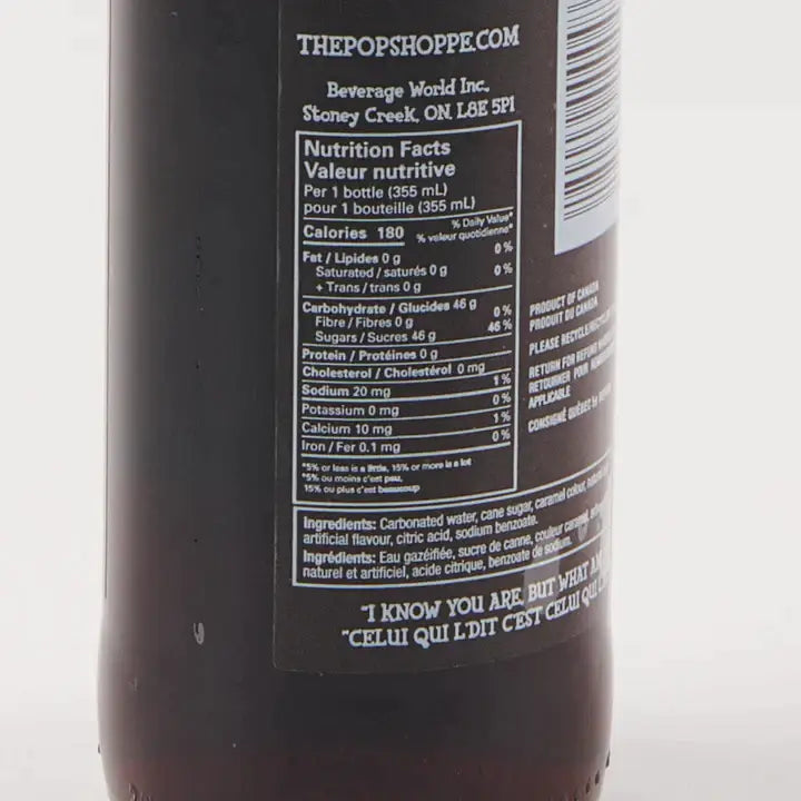 The Pop Shoppe - Root Beer 355ml, case 12ct Pallet shipments only Secondary image