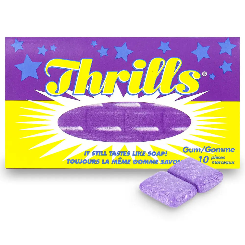 Thrills Retro Canadian Purple Rosewater Gum 60g Packs Case