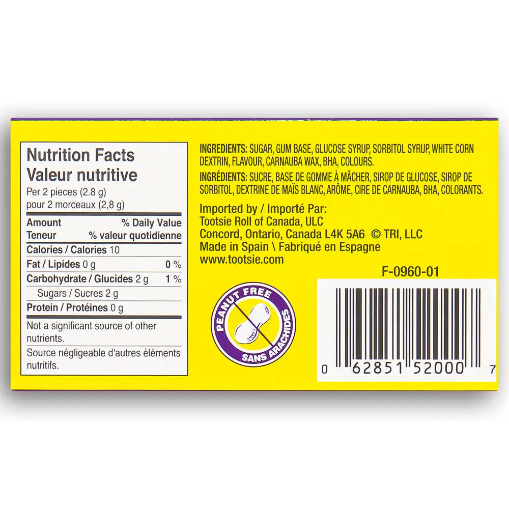 Thrills Retro Canadian Purple Rosewater Gum 60g Packs Case