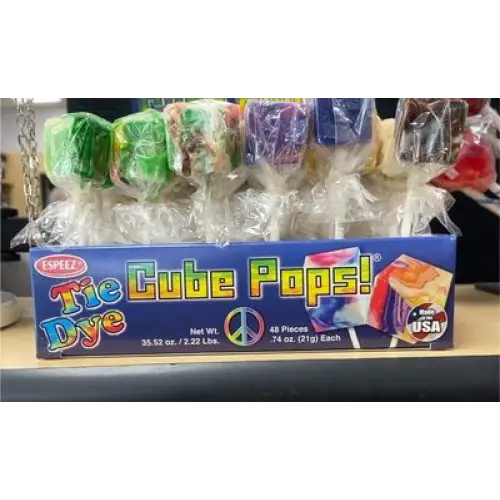 Huer Tie Dye Cube Lollipops Ounce Pops 1kg