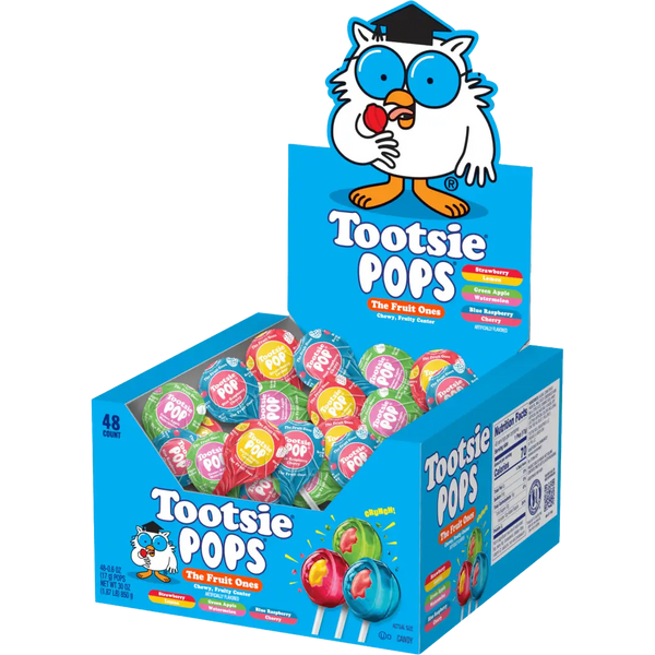 Tootsie Pops The Fruit Ones Assorted Fruit Lollipops 48