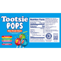 Tootsie Pops The Fruit Ones Assorted Fruit Lollipops 48
