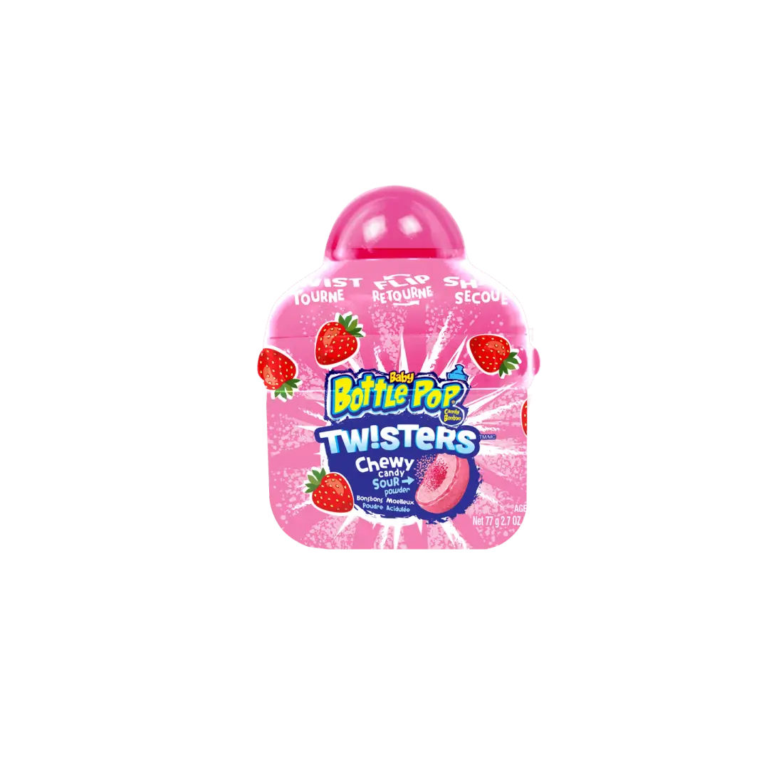 Topps Baby Bottle Pop Twisters Chewy Candy With Tangy Center 8 Count Secondary image