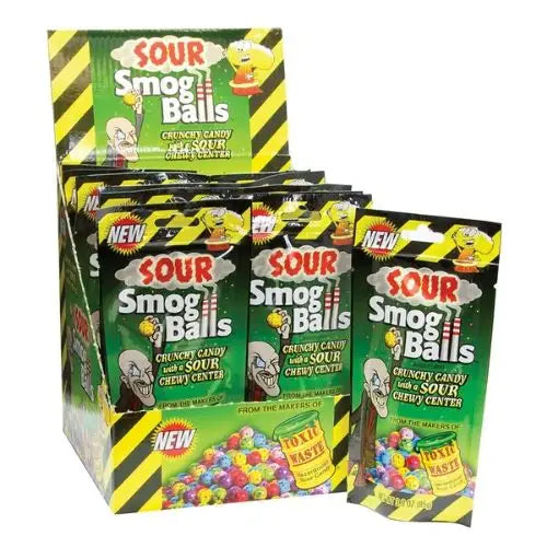 Toxic Waste Candy Sour Smog Balls - 12 Pack - candy