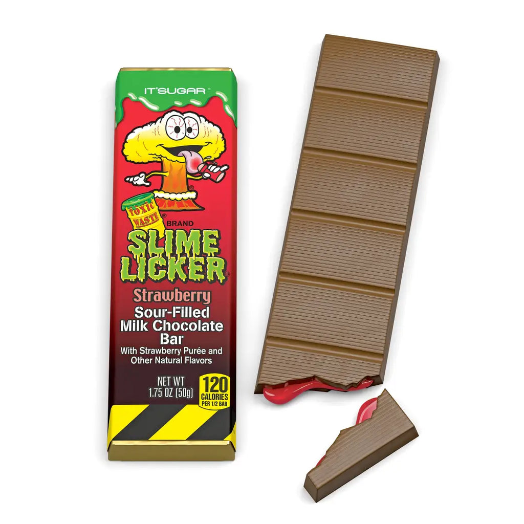 Toxic Waste Slime Licker Strawberry Chocolate Bar Sour