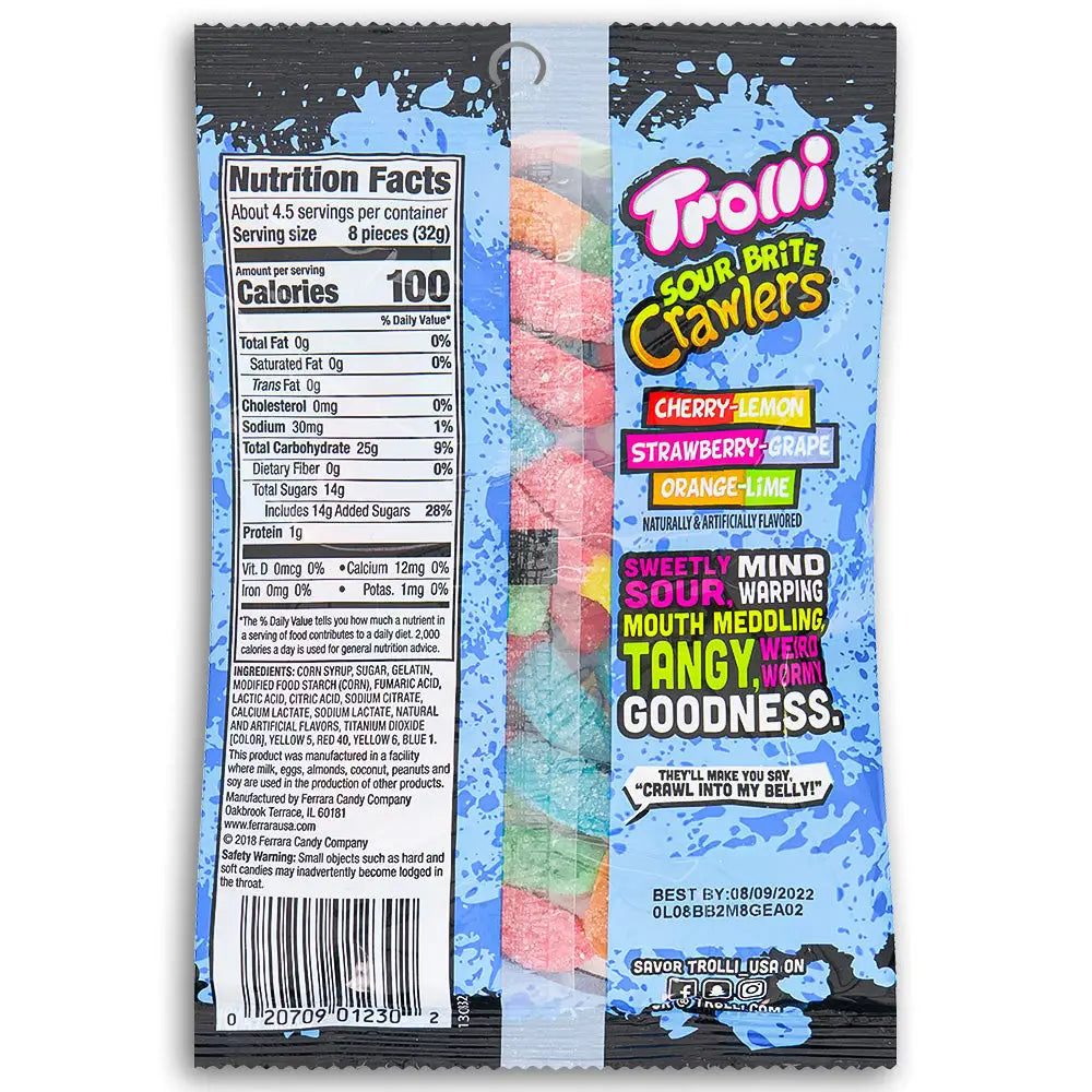 Trolli Sour Brite Crawlers Gummy Candy 142g- EACH - candy