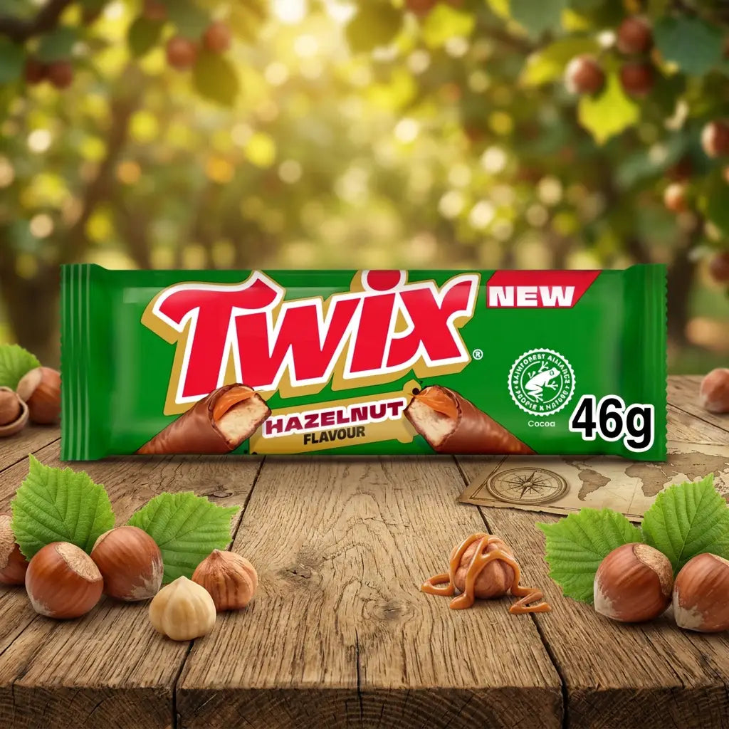 Twix Hazelnut Milk Chocolate Bar 46g UK Case Pack 30 Count