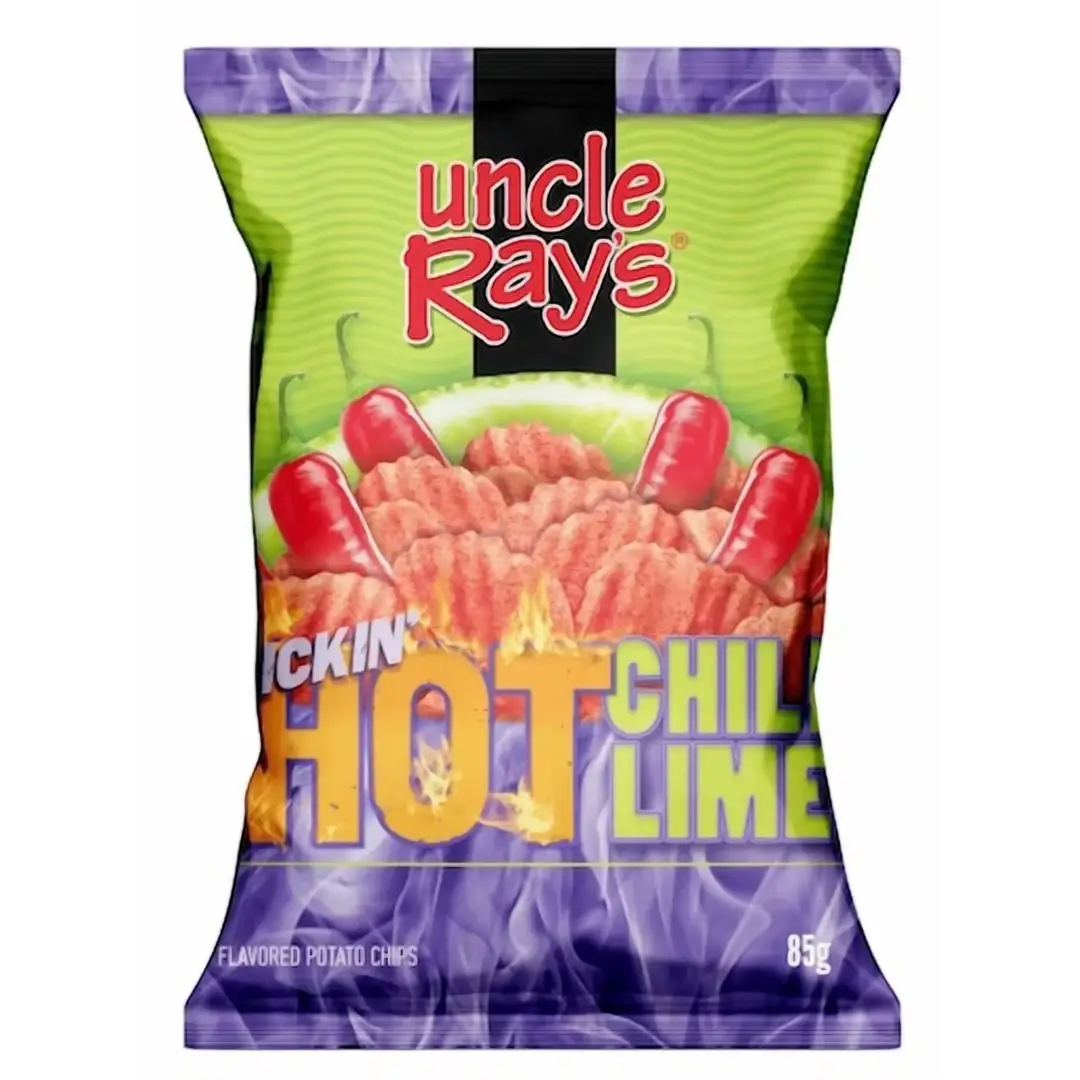 Uncle Ray’s Hot Chili Lime Potato Chips 85g Bags Case of 12