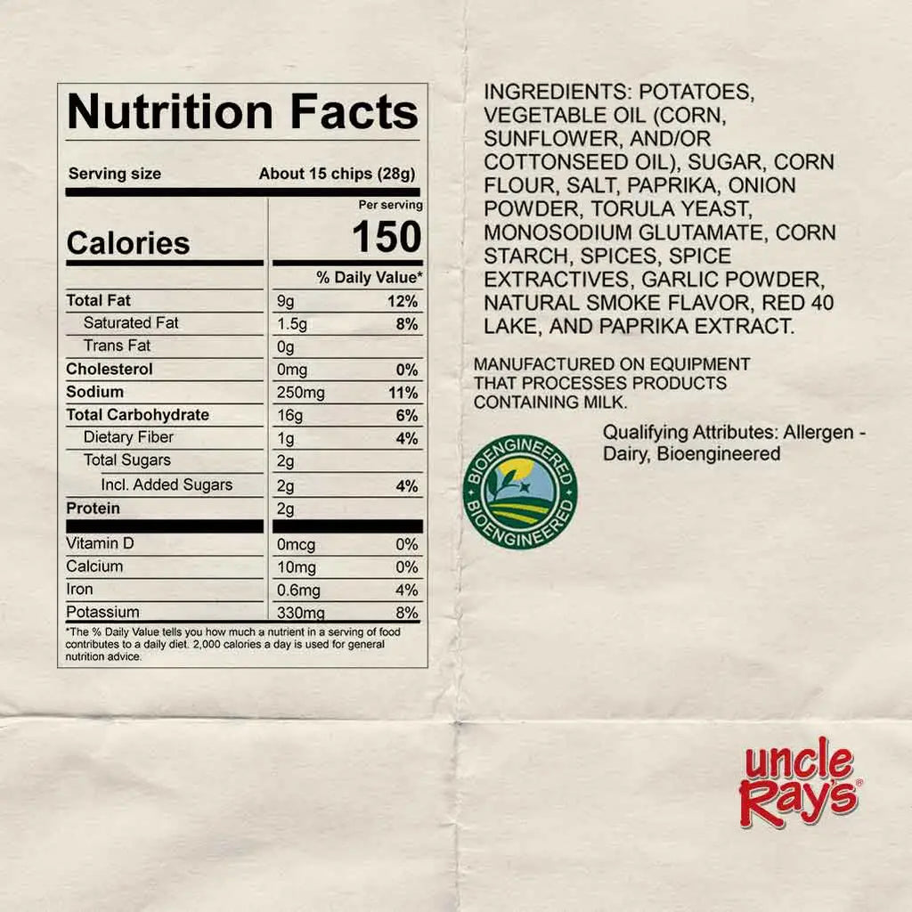 Uncle Rays Hot Potato Chips 85g Bags Case of 12 Gluten Free
