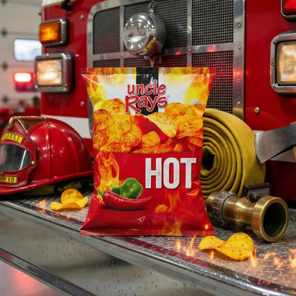 Uncle Rays Hot Potato Chips 85g Bags Case of 12 Gluten Free