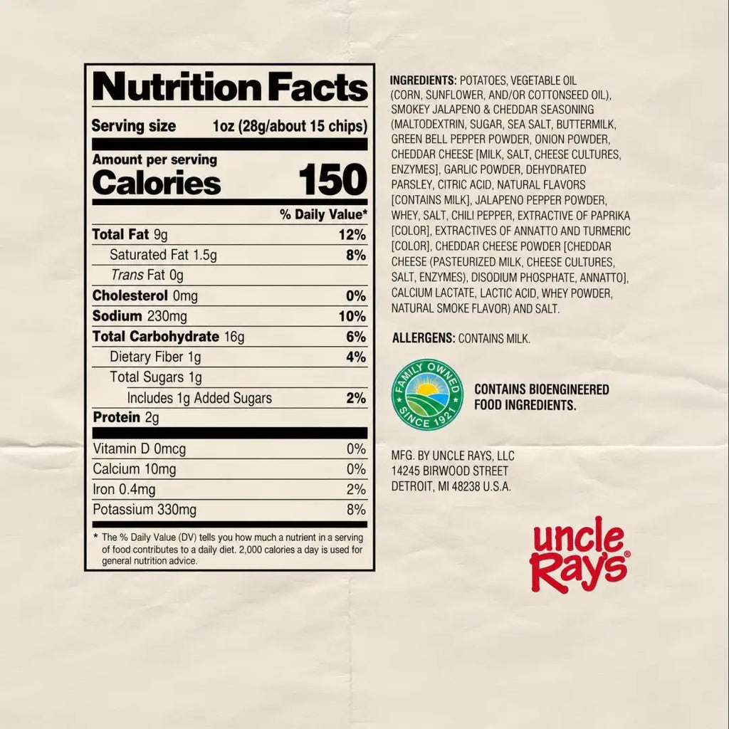 Uncle Rays Mossy Oak Cheddar Jalapeno Potato Chips 85g 12