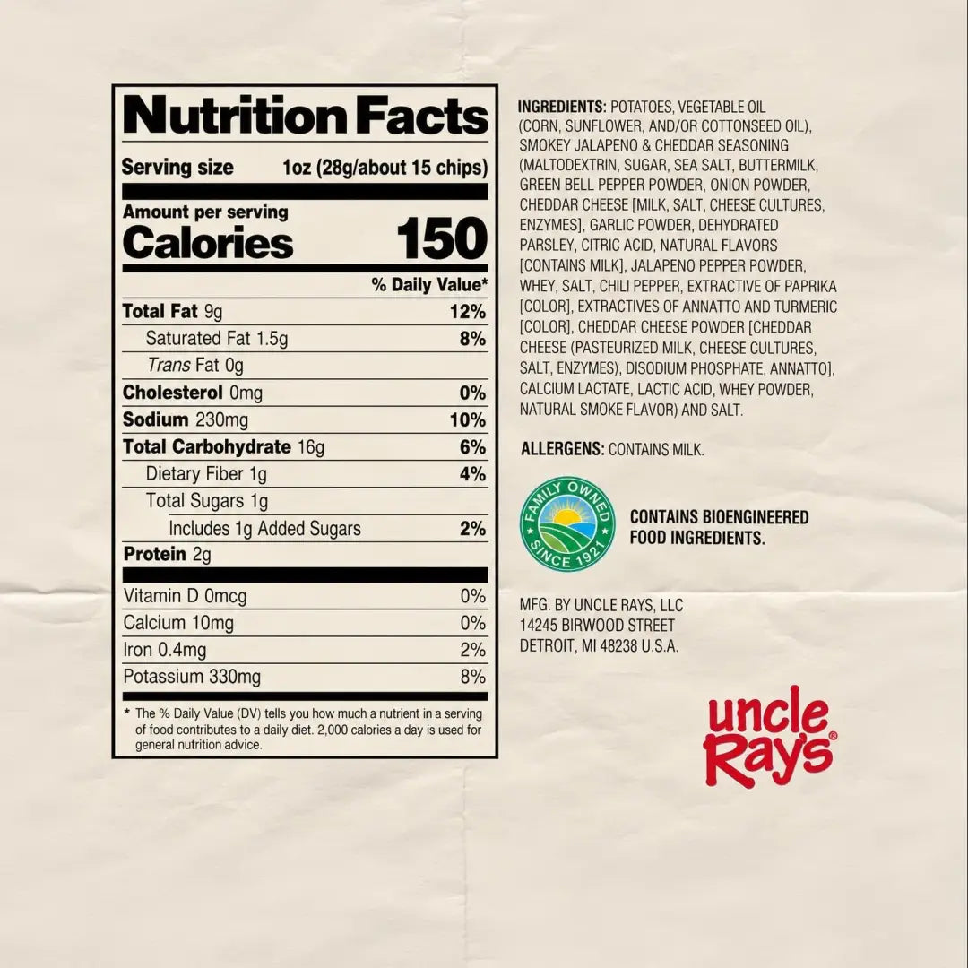 Uncle Rays Mossy Oak Cheddar Jalapeno Potato Chips 85g 12