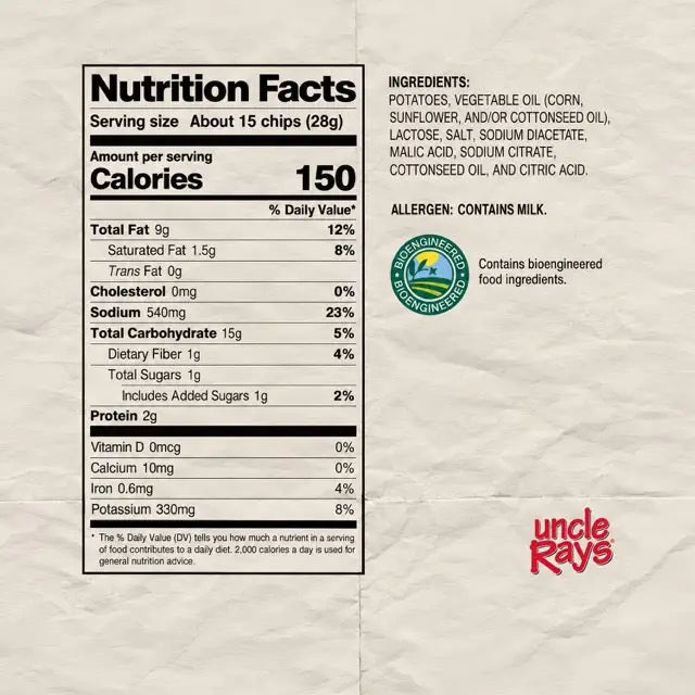 Uncle Rays Salt And Vinegar Potato Chips 85g Bags Case