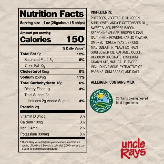 Uncle Rays Sweet Black Pepper Bacon Potato Chips 85g Case