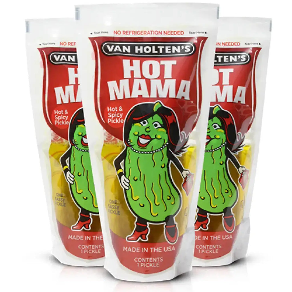 Van Holten’s Hot Mama Hot & Spicy Pickles in a pouch 12
