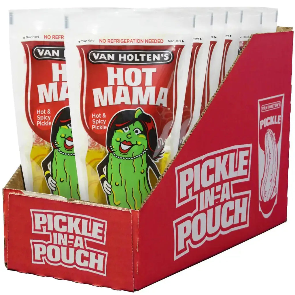 Van Holten’s Hot Mama Hot & Spicy Pickles in a pouch 12