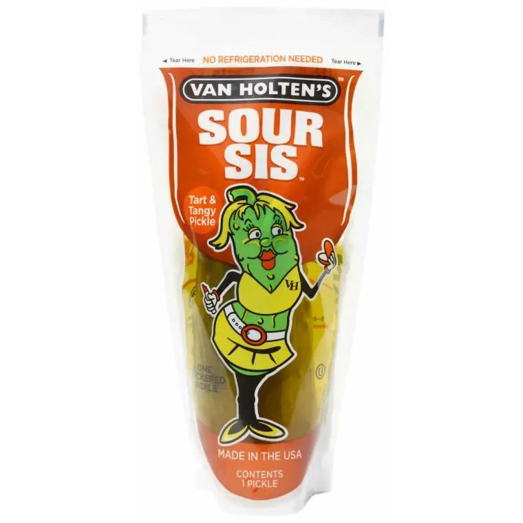 Van Holten’s Sour Sis Tart & Tangy Pickles in a pouch 12