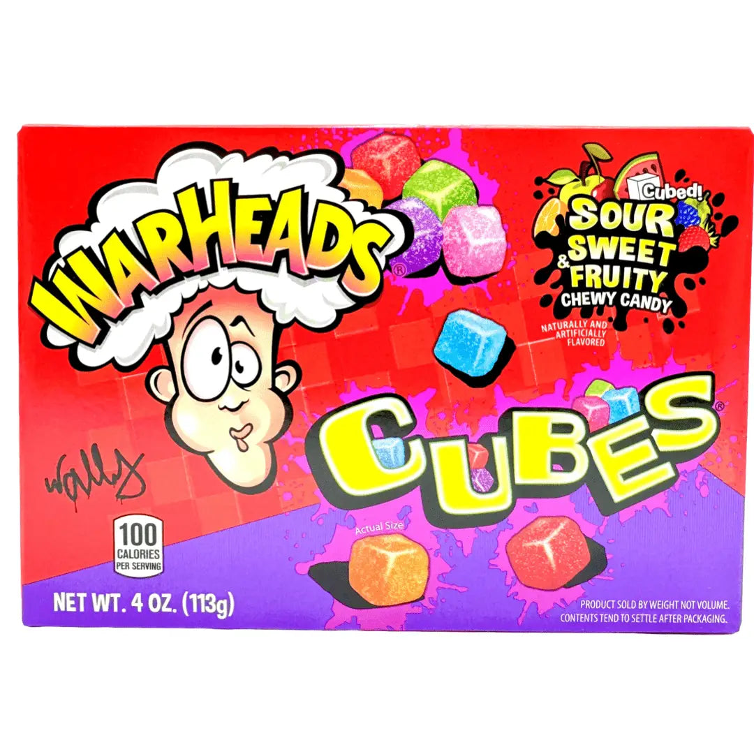 Warheads Chewy Cubes Theatre Box 4oz case 12ct - candy