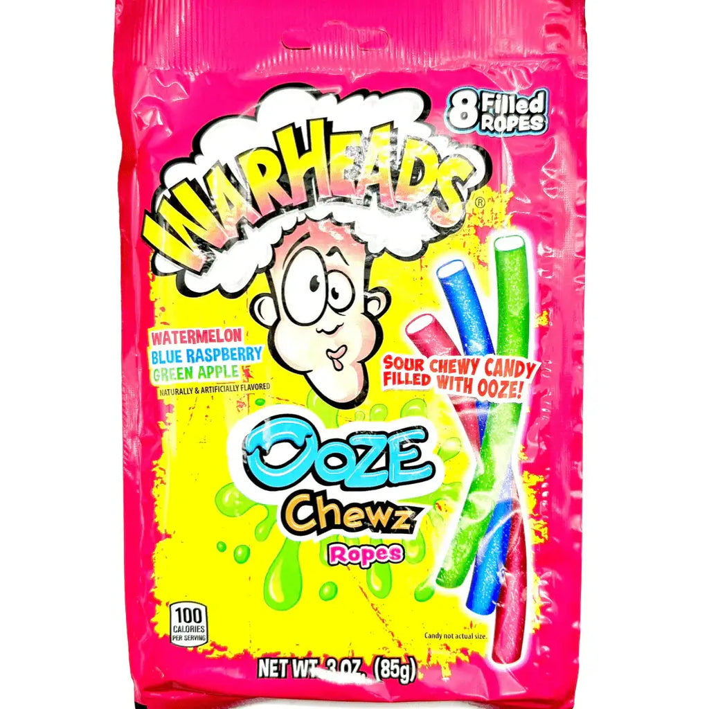 WARHEADS Ooze Chewz Ropes 3oz case 12ct - candy