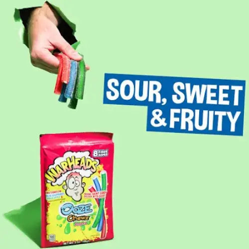 WARHEADS Ooze Chewz Ropes 3oz case 12ct - candy
