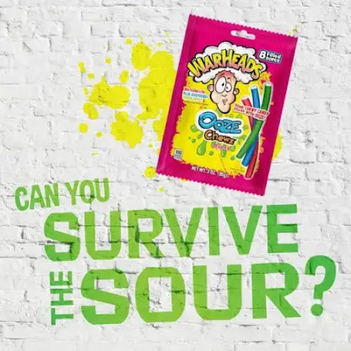 WARHEADS Ooze Chewz Ropes 3oz case 12ct - candy