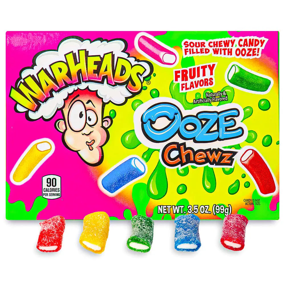 Warheads Ooze Chewz Theater Box-3.5oz Case of 12 - candy