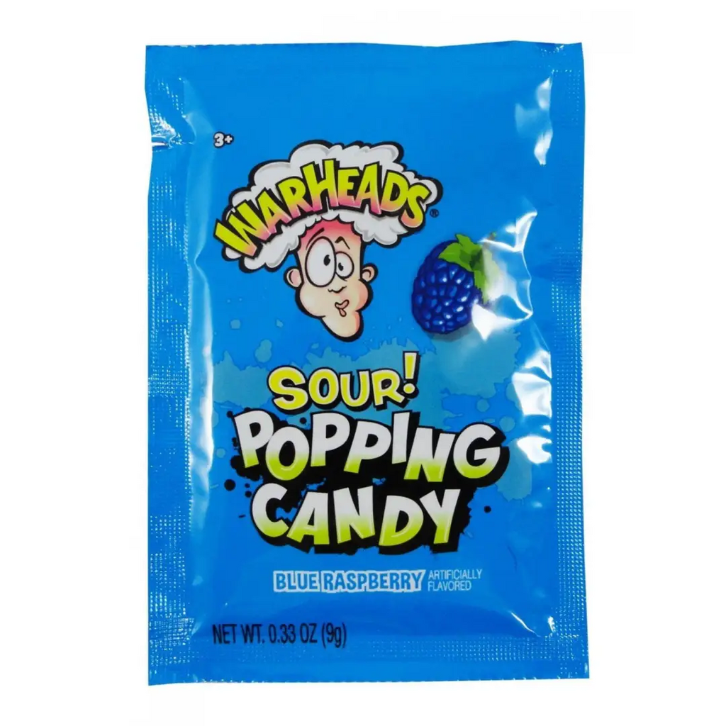 Warheads SOUR Blue Raspberry Popping Candy 9g-20ct - candy