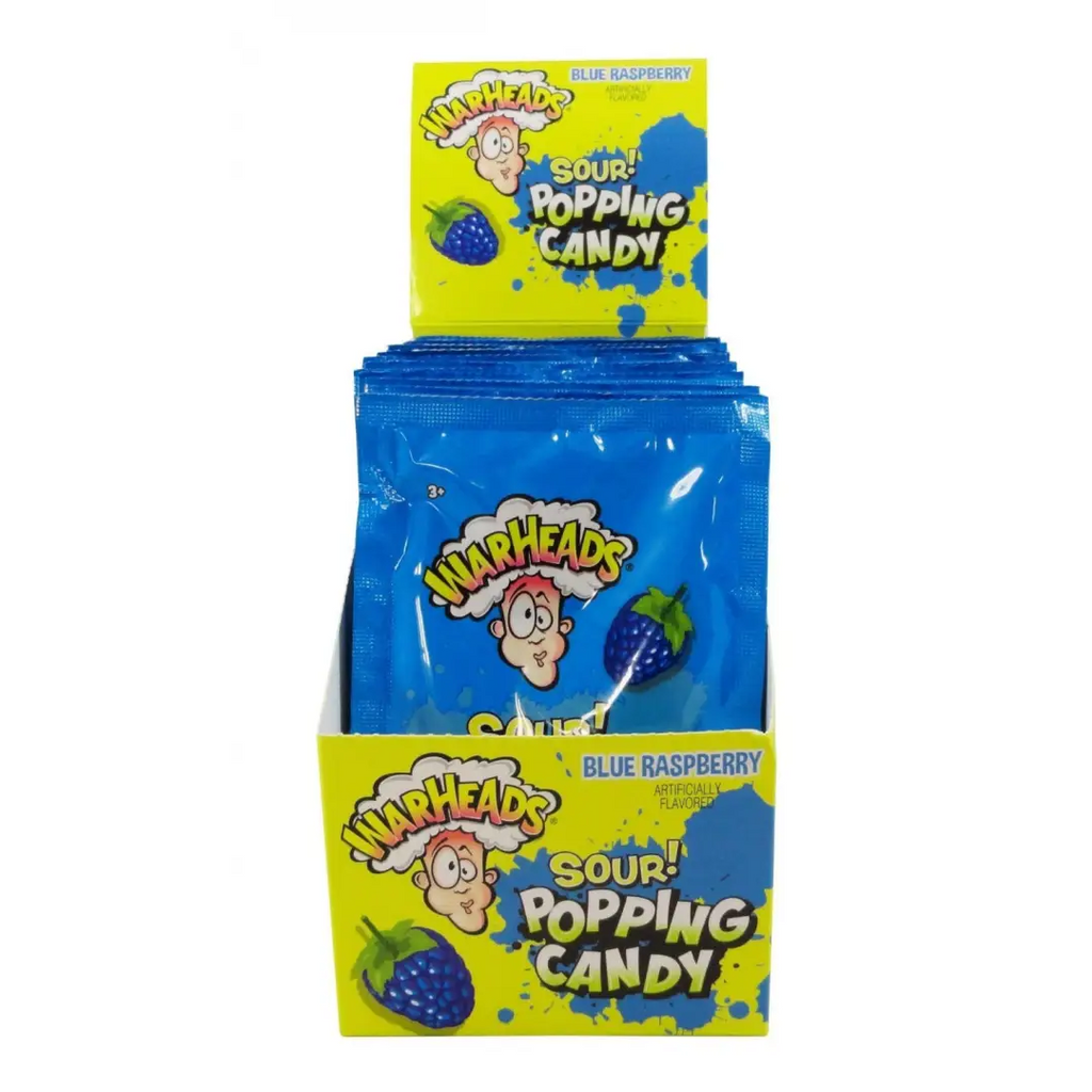Warheads SOUR Blue Raspberry Popping Candy 9g-20ct - candy