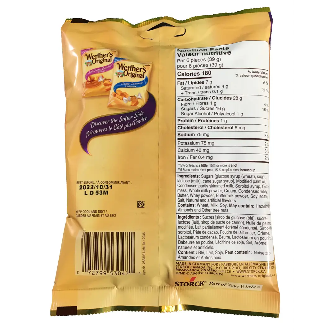 Werthers Original Soft Eclairs Germany 116 g bag each