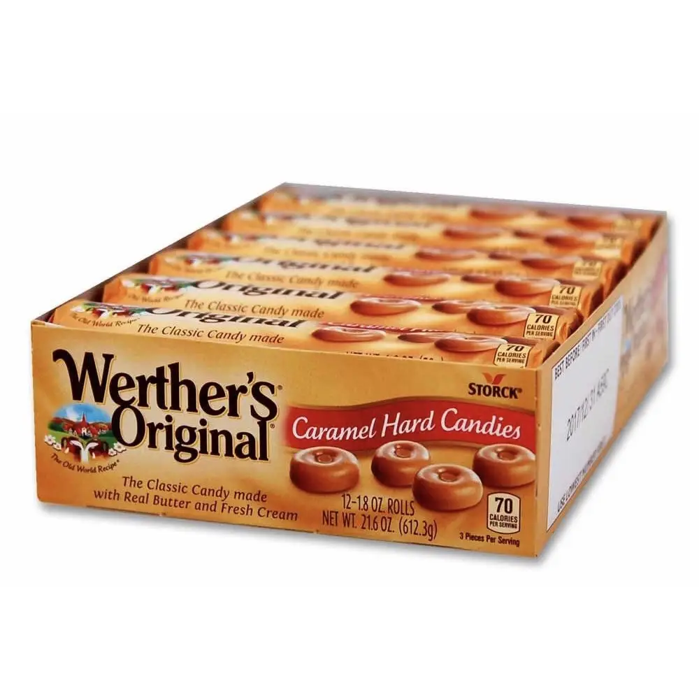 Wether’s Original Caramel Hard Candy Rolls 12 Pack-50 Gram
