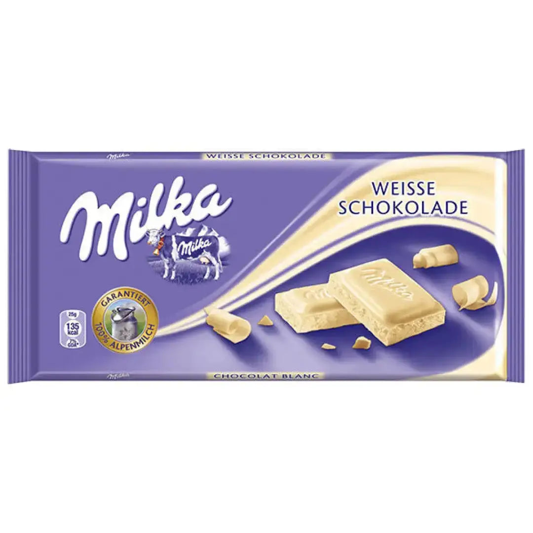WHITE CHOCOLATE BAR -100g Case 24