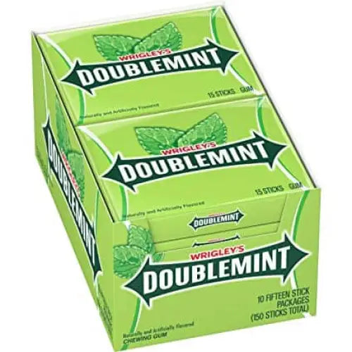 Wrigley Doublemint Chewing Gum 15 Piece Pack of 10