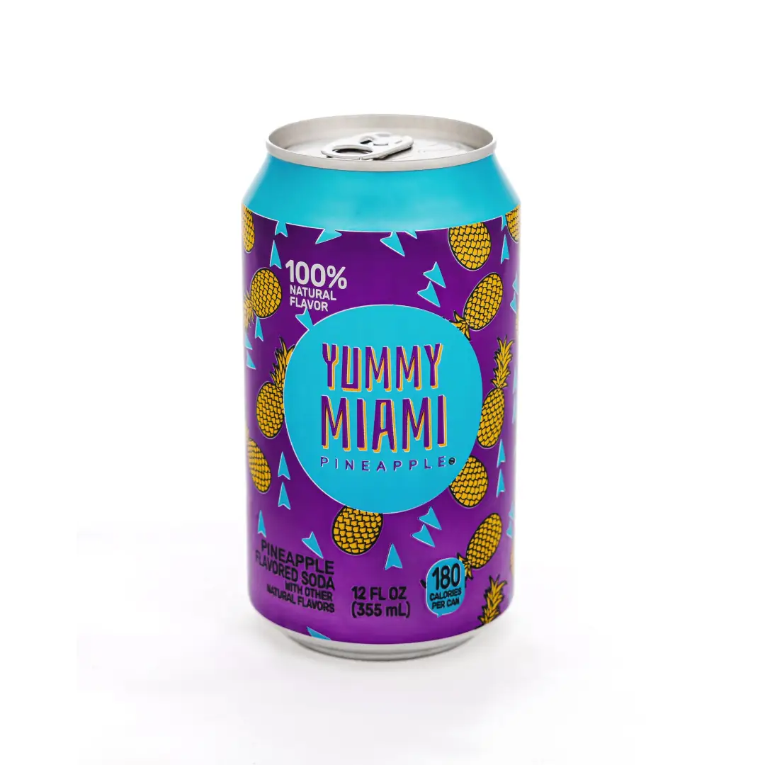 Yummy Miami Pineapple Soda 12oz/355ml can 12 pack - Soda