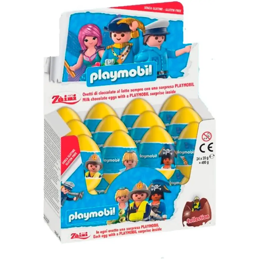 Zaini Playmobil Milk Chocolate Surprise Eggs With Toy 24