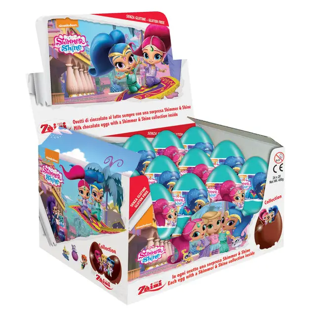 Zaini Shimmer & Shine Milk Chocolate Eggs 20g X 24 Units